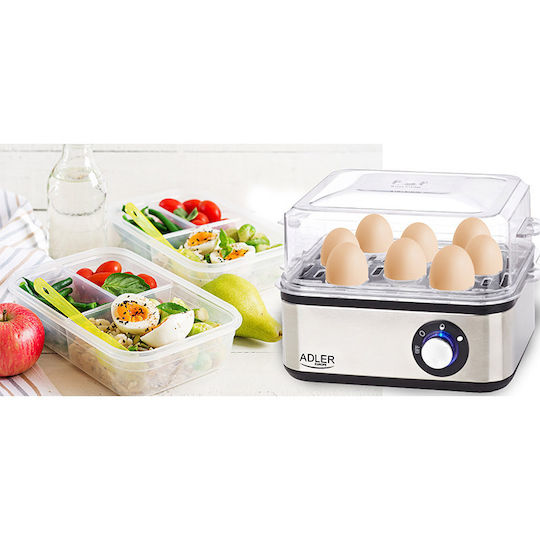 Adler Egg Cooker 8 Positions 800W Silver