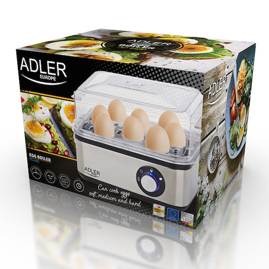 Adler Egg Cooker 8 Positions 800W Silver