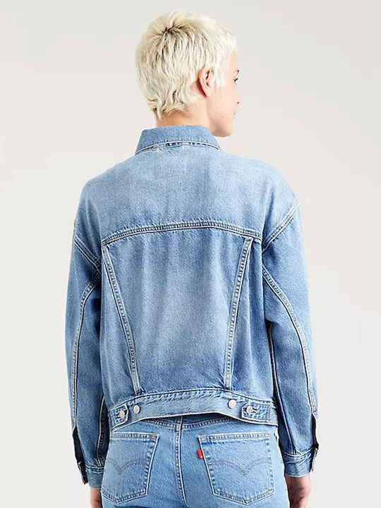 Kurz Damen Jeansjacke Hellblau