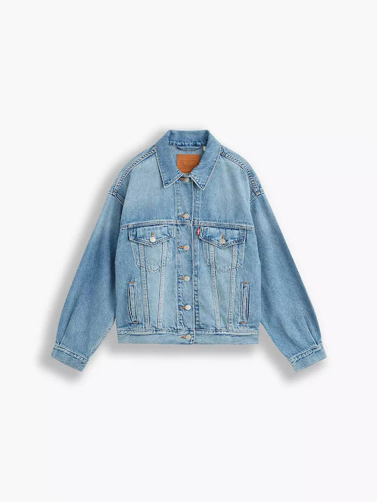 Kurz Damen Jeansjacke Hellblau