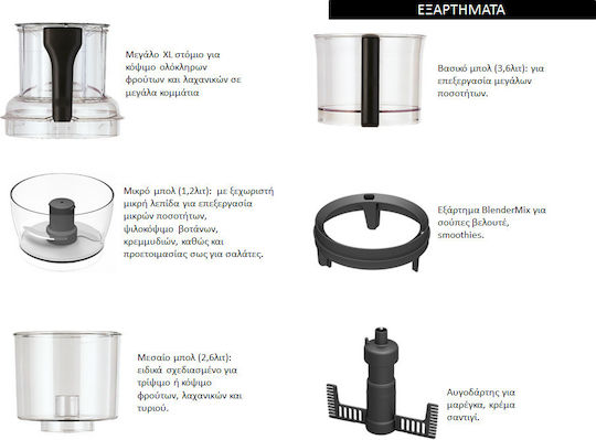 Magimix CS5200 XL Multifunctional Food Processor 1100W with Pot 3.6lt and Jug Blender Silver