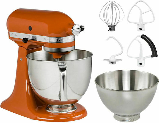 Kitchenaid Artisan Food Processor Orange Stand Mixer 300W with Stainless Mixing Bowl 4.8lt