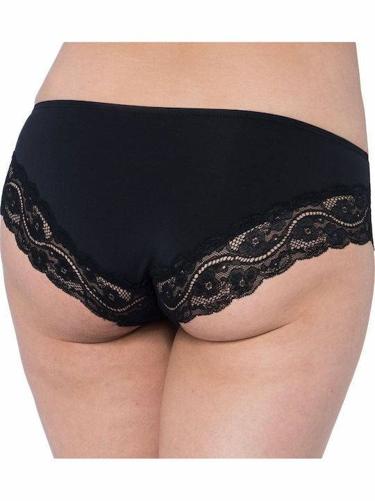 Lovely Micro Hipster Women's Slip with Lace Black