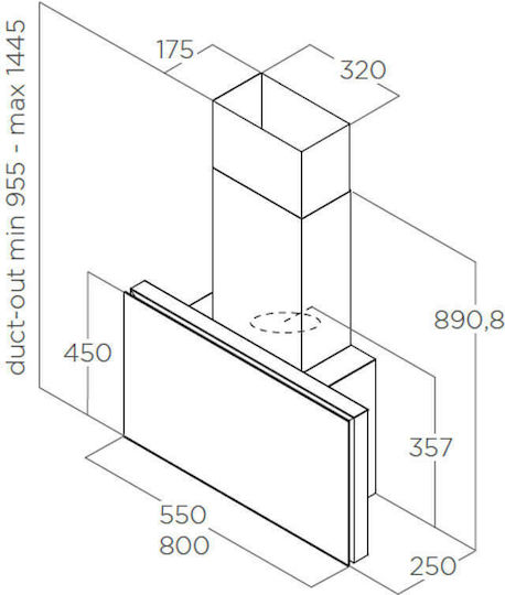 Elica Plat BL/F/80 Απορροφητήρας Καμινάδα 80cm Μαύρος