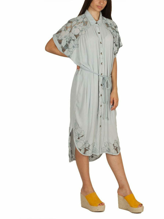 OB805532 Summer Midi Shirt Dress Dress Light Blue
