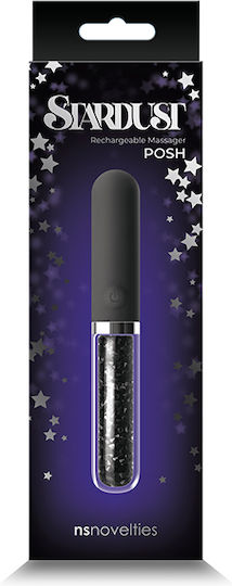 Ns Novelties Stardust Posh Classic Vibrator Rechargeable Massager 12.8cm Black