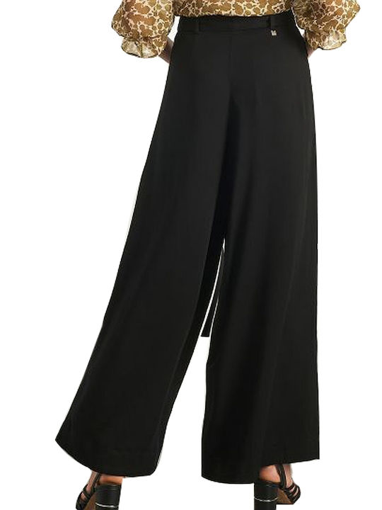 Attrattivo Women's High-waisted Fabric Trousers Black