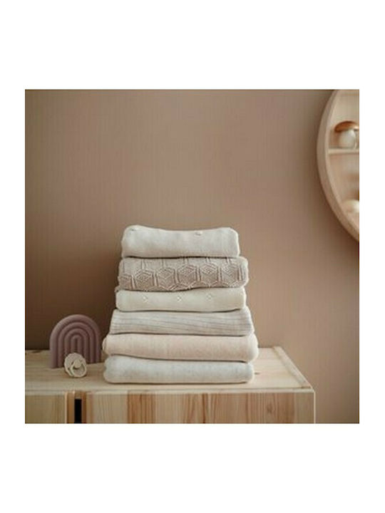 Mushie Blanket Nursery Swaddling Blankets Honeycomb Cotton Beige 80x100cm