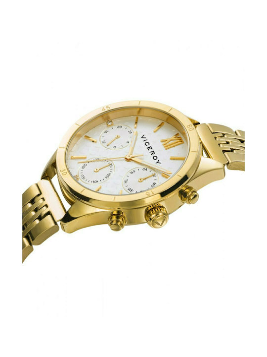 Viceroy Watch Chronograph with Gold Metal Bracelet