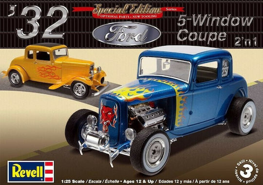 Revell Ford 5 Window Coupe 2N1 Фигура за Моделизъм Автомобил 191 Части в Мащаб 1:25 16.8см.