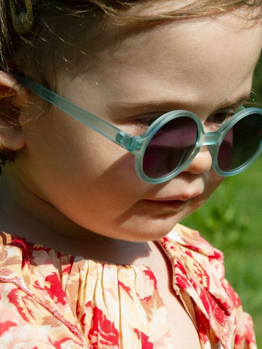 KiETLA Woam Round Kids Sunglasses Blue Sky for 2-4 Years