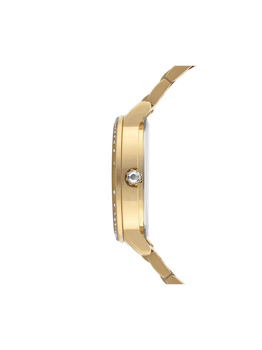 Police Watch with Gold Metal Bracelet