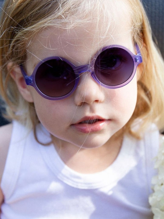 KiETLA Woam Round Kids Sunglasses Purple for 4-6 Years