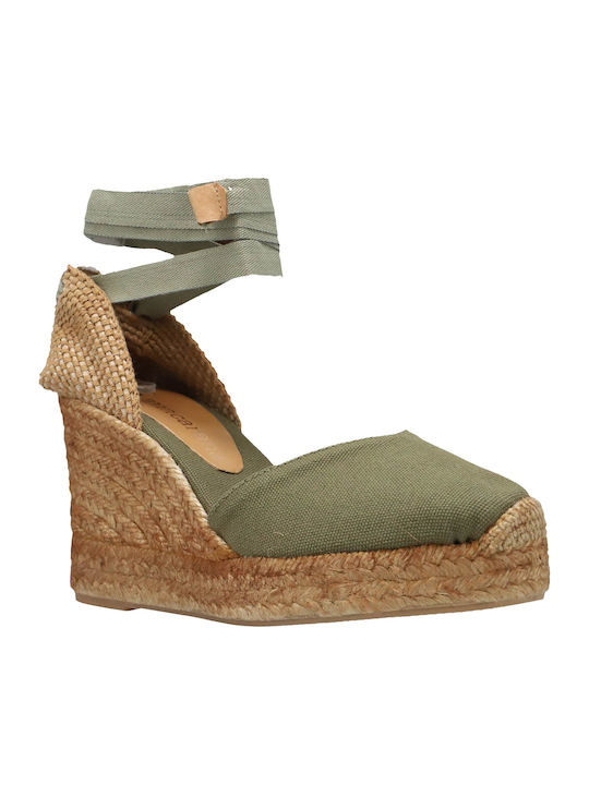 Macarena Mila 1 Women's Fabric Platform Espadrilles Green