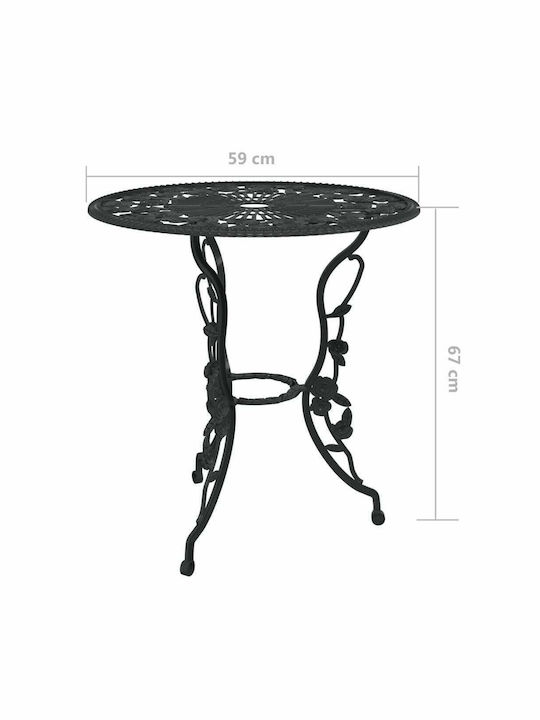 Dining Set for Small Outdoor Spaces 3 Pieces Black