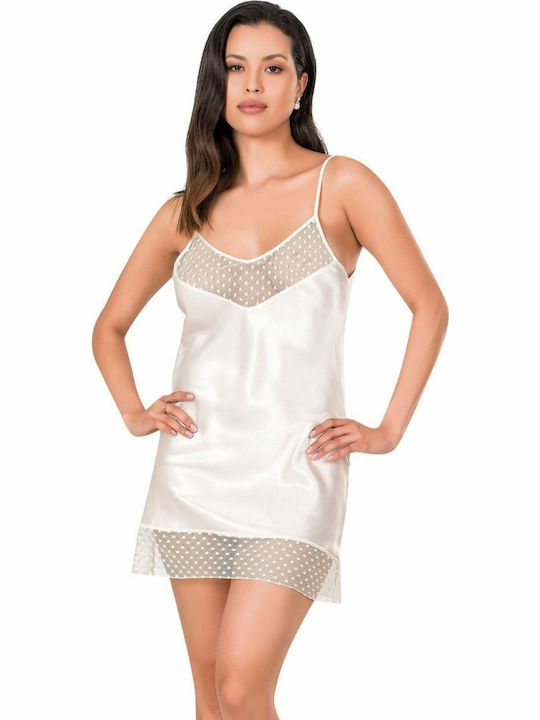 Moongirl Summer Satin Women's Nightdress White