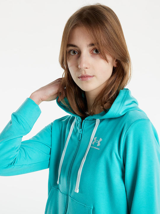 Rival Terry Women's Sweatshirt Hooded Turquoise