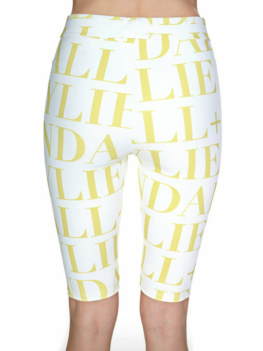 Women's Bike Training Legging High Waisted White/Lime