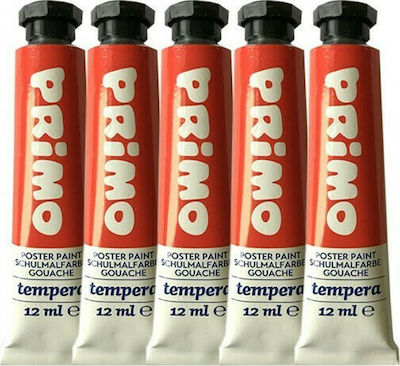 Primo Tempera Tempera Colour Paint Tube 12ml Red