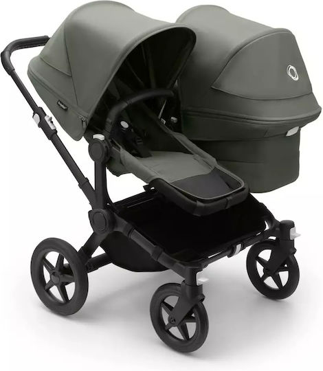 Bugaboo Donkey 5 Mono Complete Reglabil 2 în 1 Cărucior pentru copii Potrivit pentru Nou-născut Negru - Verde pădure 13kg