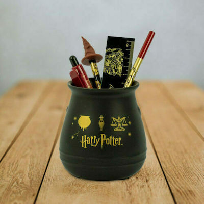 Wizarding World Harry Potter Cauldron Desk Tidy Set Kids Stationery Set with Pencil, Eraser, Ruler and Pencil Holder