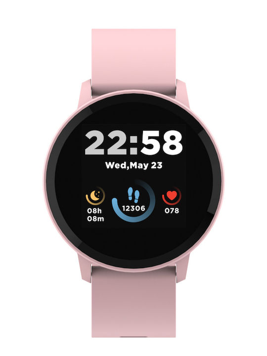 Canyon Lollypop SW-63 43mm Αδιάβροχο Smartwatch με Παλμογράφο (Ροζ)