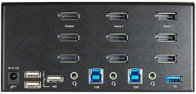 StarTech 2 Port Triple Monitor DisplayPort KVM Switch - 4K 60Hz UHD HDR