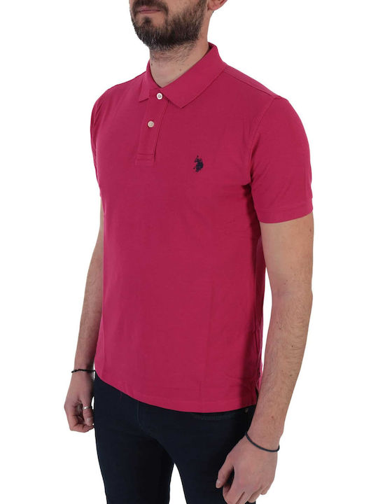 U.S. Polo Assn. Bluza Bărbătească cu Mânecă Scurtă Polo Fuchsia