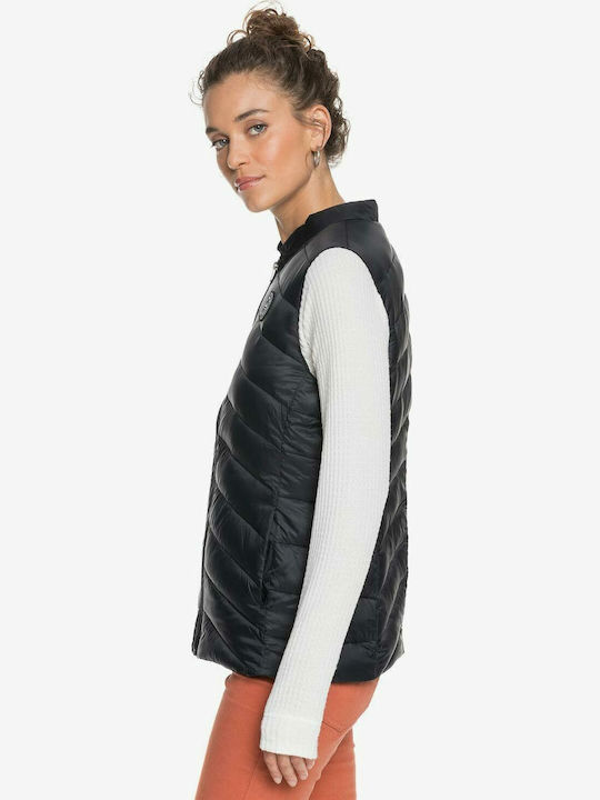Kurz Damen Ärmellos Puffer Jacke Anthracite