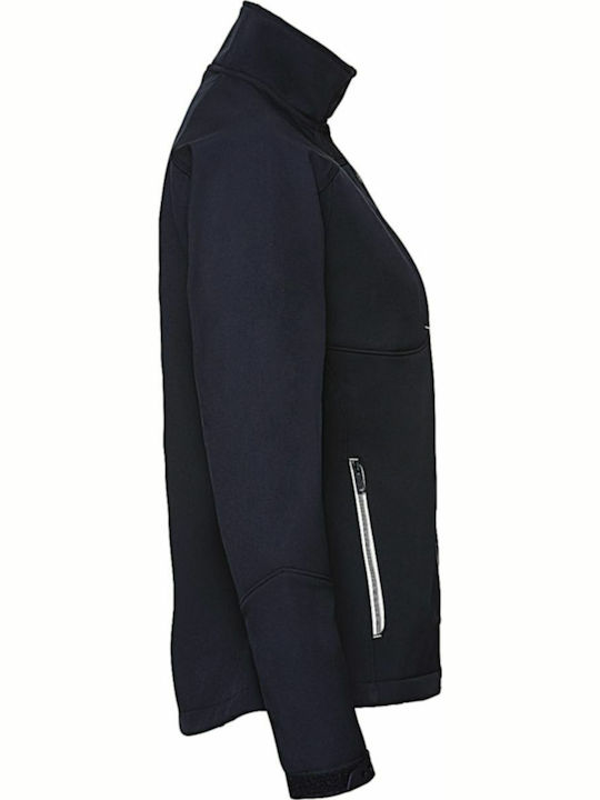 Bionic R-410F-0 Women's Short Sports Softshell Jacket Waterproof and Windproof for Winter Navy Blue