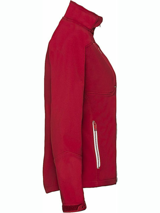 Bionic R-410F-0 Women's Short Sports Softshell Jacket Waterproof and Windproof for Winter Red