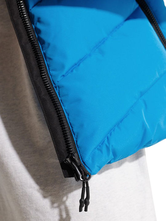 Women's Short Puffer Jacket for Winter Turquoise