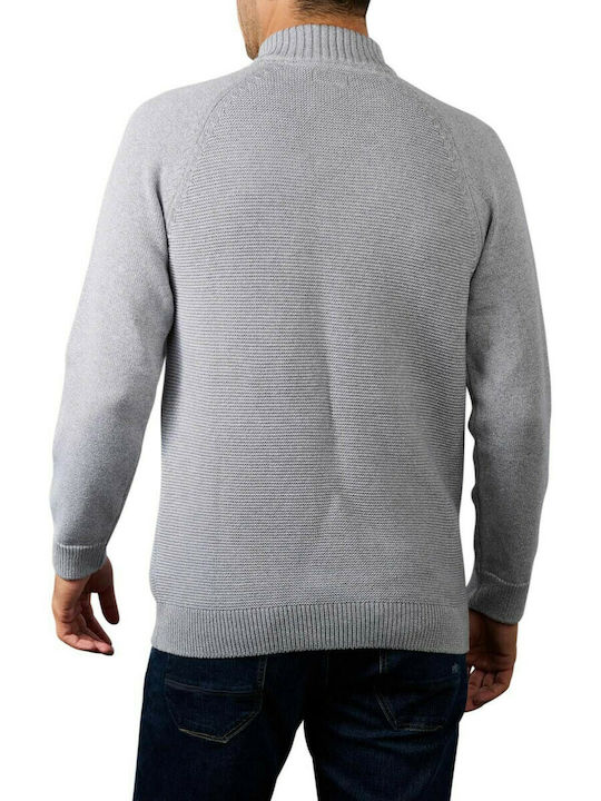 Pepe Jeans Herren Langarm-Pullover Ausschnitt mit Reißverschluss Grey Marl