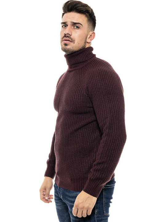 Langarm-Pullover Burgundisch