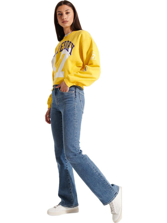 Cropped Women's Sweatshirt Yellow