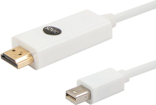 Savio Cablu mini DisplayPort - HDMI de sex masculin 1.8m Alb (CL-83)