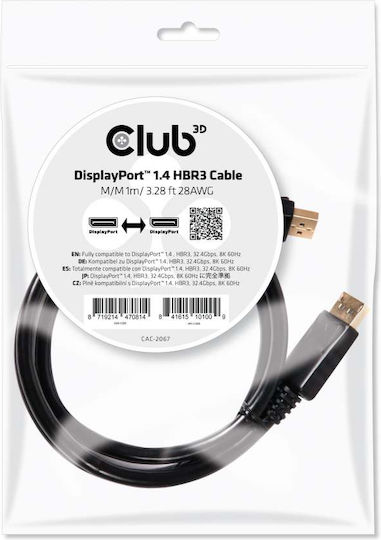 Club3D DisplayPort-Kabel Männlich - DisplayPort-Männlich 1m Schwarz (CAC-2067)