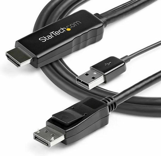 StarTech Cable DisplayPort male - HDMI male 3m Μαύρο (HD2DPMM3M)