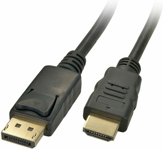 Powertech Cable DisplayPort male - HDMI male 2m Μαύρο (CAB-DP019)