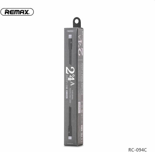 Remax Kerolla RC-094i Geflochten / Flach USB-A zu Lightning Kabel Schwarz 2m (14944)