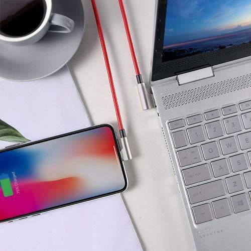 Aukey CB-AL01 Unghi (90°) / Braided USB-A la Cablu Lightning Roșu 2m