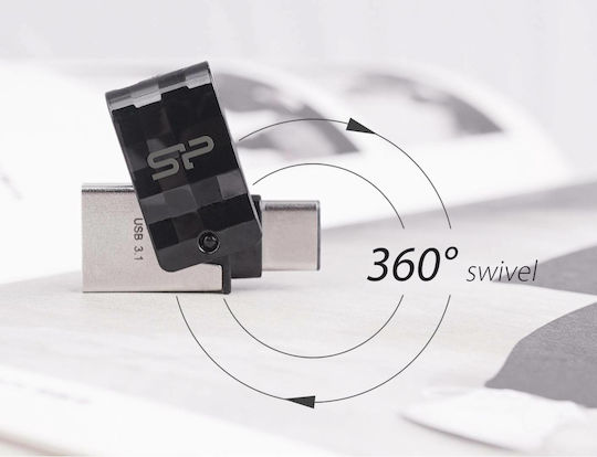 Silicon Power Mobile C31 16GB USB 3.1 Stick με σύνδεση USB-A & USB-C Γκρι