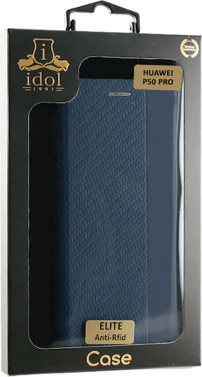 Idol 1991 Elite Anti-RFID Book Δερματίνης Μπλε (Huawei P50 Pro)
