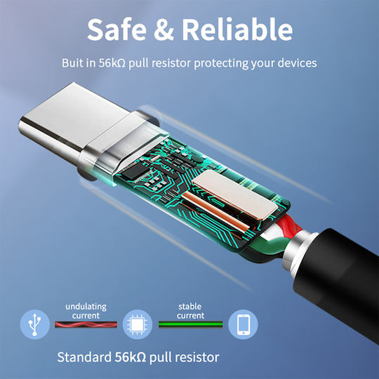 Cabletime C160 USB 3.0 Cable USB-C male - USB-A 15W Μαύρο 3m CT-C160-U33-CMANN-B3