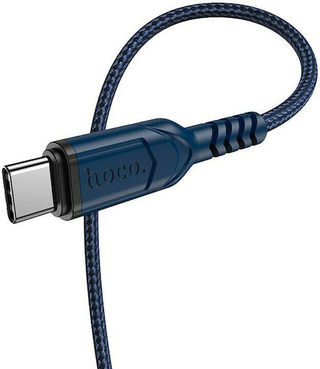 Hoco Victory X59 Braided USB 2.0 Cable USB-C male - USB-A Μπλε 1m