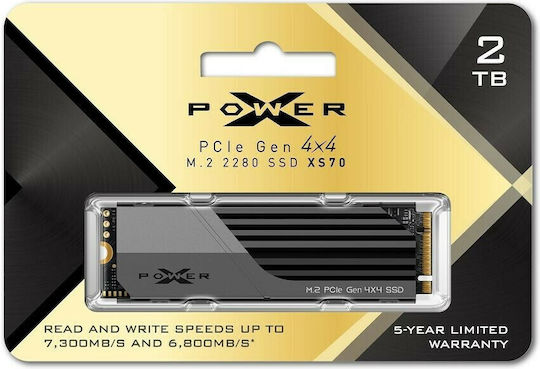 Silicon Power XS70 SSD 2TB M.2 Type With PCI Express 4.0 Connection And Heatsink PS5 Compatible SP02KGBP44XS7005