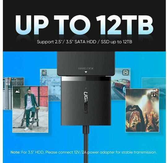 Ugreen 60561 USB 3.0 to SATA Hard Drive Adapter Μαύρο