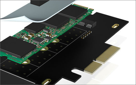 Icy Box M.2 PCIe Gen 4.0x4 To PCIe Gen 4.0x4 With Heat Sink Black (IB-PCI208-HS)