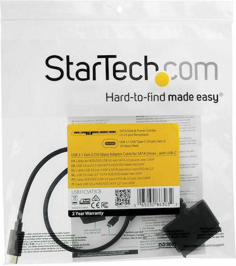 StarTech USB31CSAT3CB USB-C Zu SATA Schwarzes