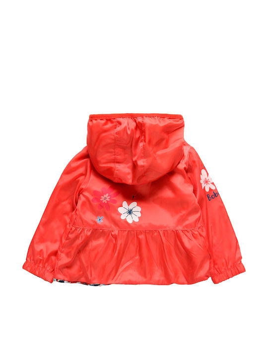 Kids' Casual Jacket Short Windproof Double Sided with Hood Orange